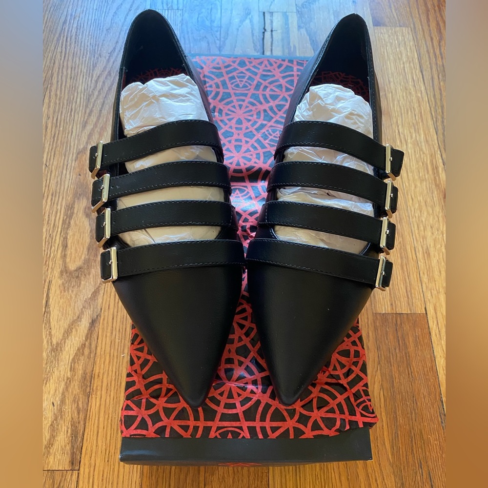 NEW Strange Cvlt coven flats black 8 buckle straps 🖤